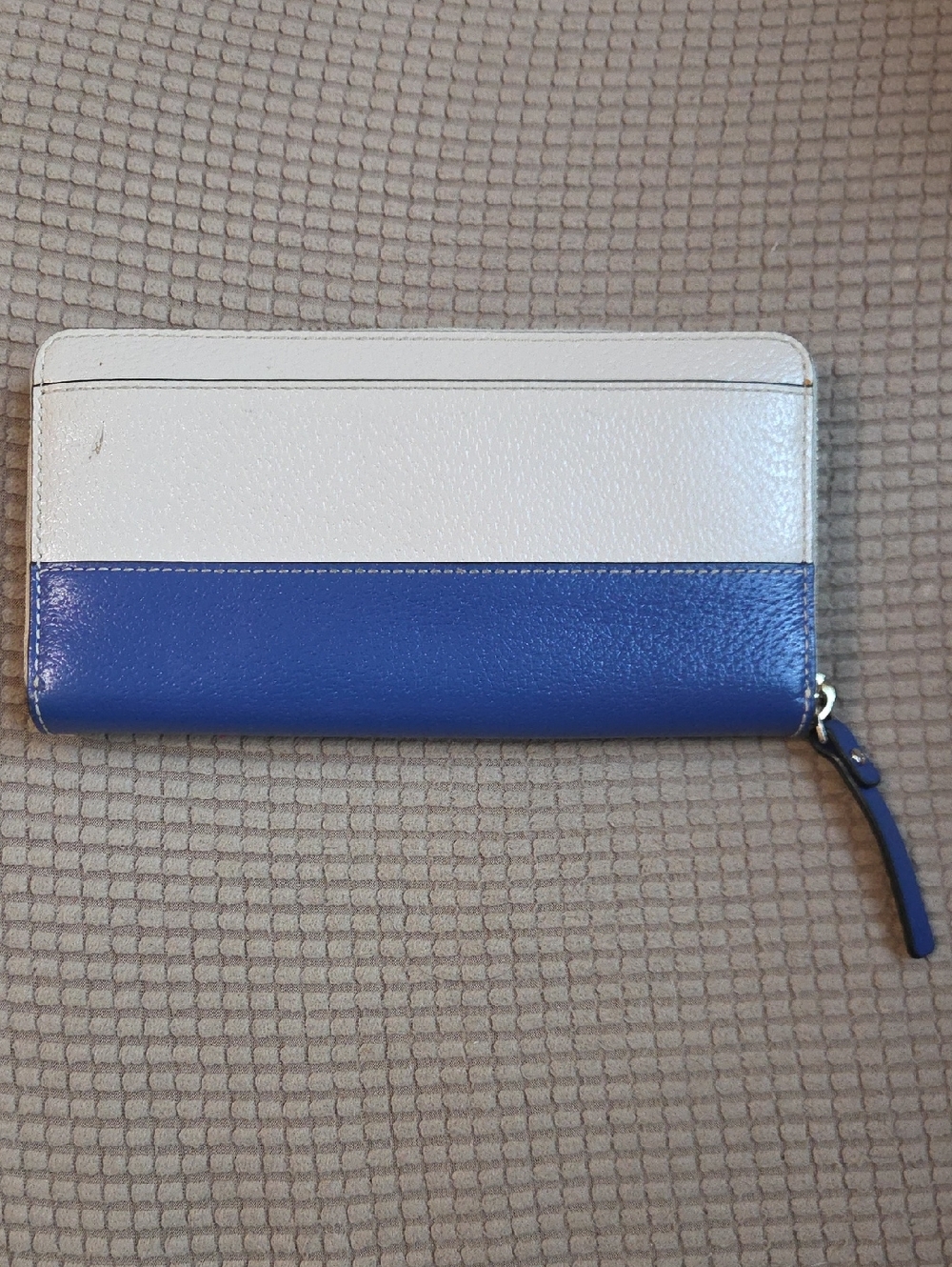 kate spade Cream and Royal Blue Colorblock Zip Wallet (Wellsley Neda) - Picture 2 of 7